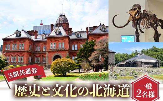 歴史と文化の北海道3館共通券 一般2名様分 人気 おすすめ 利用券 チケット F6S-520