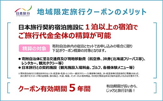 地域限定旅行クーポン90,000円分 日本旅行 トラベルクーポン 納税チケット 旅行 宿泊券 ホテル 観光 旅行 旅行券 交通費 体験 宿泊 夏休み 冬休み 家族旅行 ひとり旅 カップル 夫婦 親子 北海道旅行 F6S-142