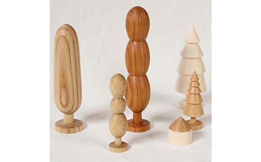 「木の森のささやき」- 北海道産天然木のハンドメイド置物 HOKKAIDO WOOD 天然木 インテリア 雑貨 ギフト 癒し F6S-475