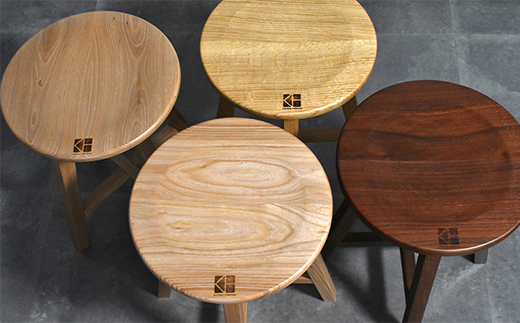 北海道産エルム材スツール O-020STE HOKKAIDO WOOD 家具 インテリア スツール F6S-690