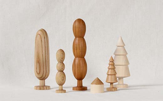 「木の森のささやき」- 北海道産天然木のハンドメイド置物 HOKKAIDO WOOD 天然木 インテリア 雑貨 ギフト 癒し F6S-475
