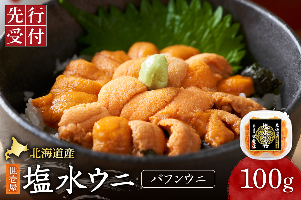 【先行予約】北海道産　世壱屋塩水ウニ(バフンウニ)100g｜うに 海鮮 魚介 無添加 北海道 札幌市