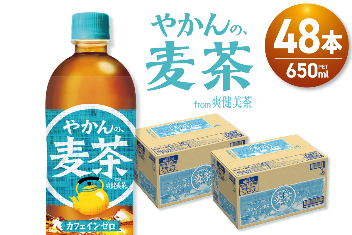 やかんの麦茶 from 爽健美茶 650mlPET×48本｜ 飲料 ドリンク 飲み物 お茶 麦茶北海道 札幌市