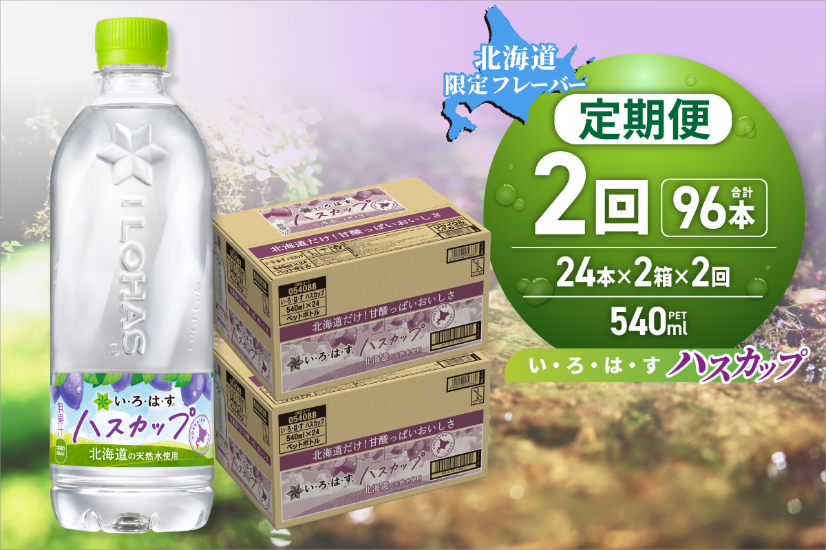 [2ヶ月定期便]い・ろ・は・す ハスカップ 540mlPET×48本|コカ・コーラ 飲料 ドリンク 飲み物 水 いろはす 北海道 札幌市