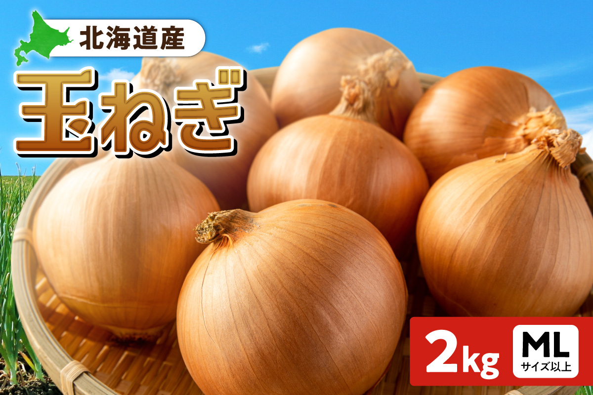 玉ねぎ 北海道産 2kg MLサイズ以上 | たまねぎ 野菜 北海道 札幌市