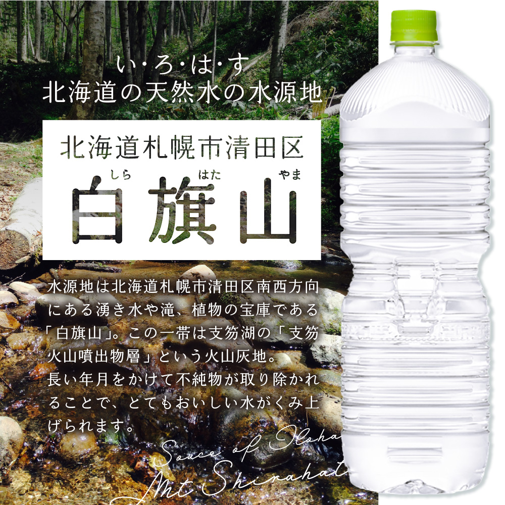 【２ヶ月定期便】い・ろ・は・す2Lラベルレス 2箱(12本)セット