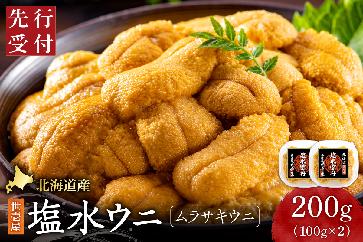【先行予約】北海道産　世壱屋塩水ウニ(ムラサキウニ)200g ｜うに 海鮮 魚介 無添加 北海道 札幌市