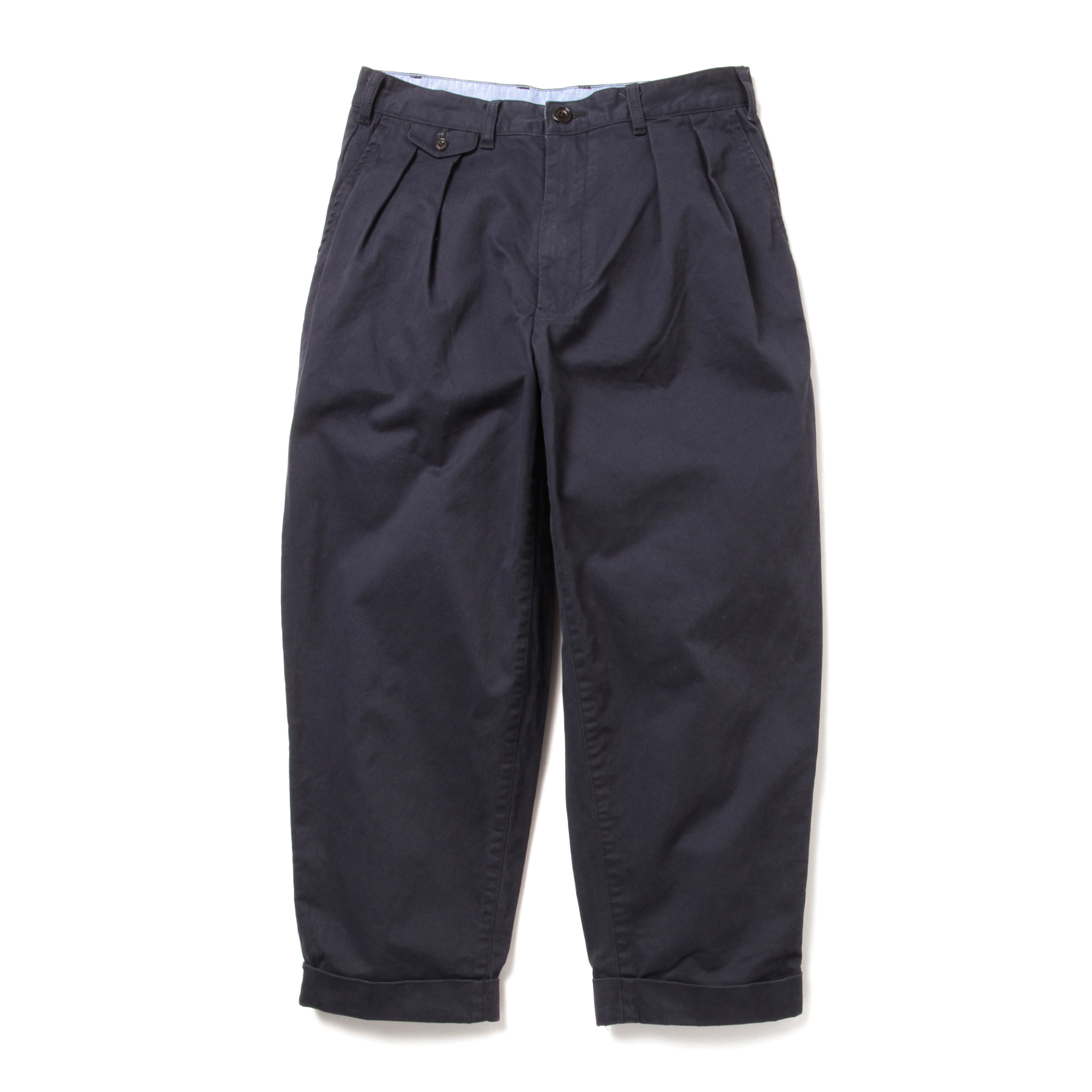 BEAMS PLUS 2プリーツ ツイル パンツ　NAVY　XS