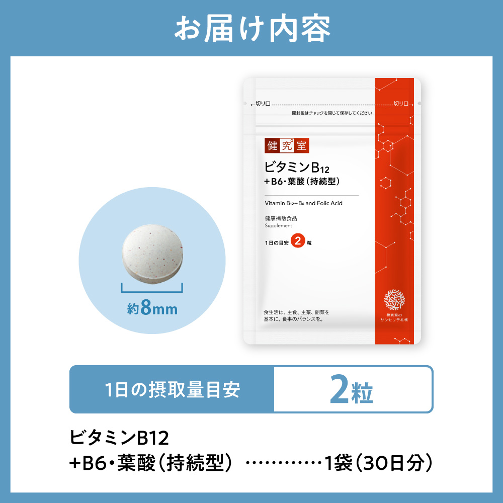 ビタミンB12+B6・葉酸（持続型） ｜ サプリ サプリメント 栄養 北海道 札幌市