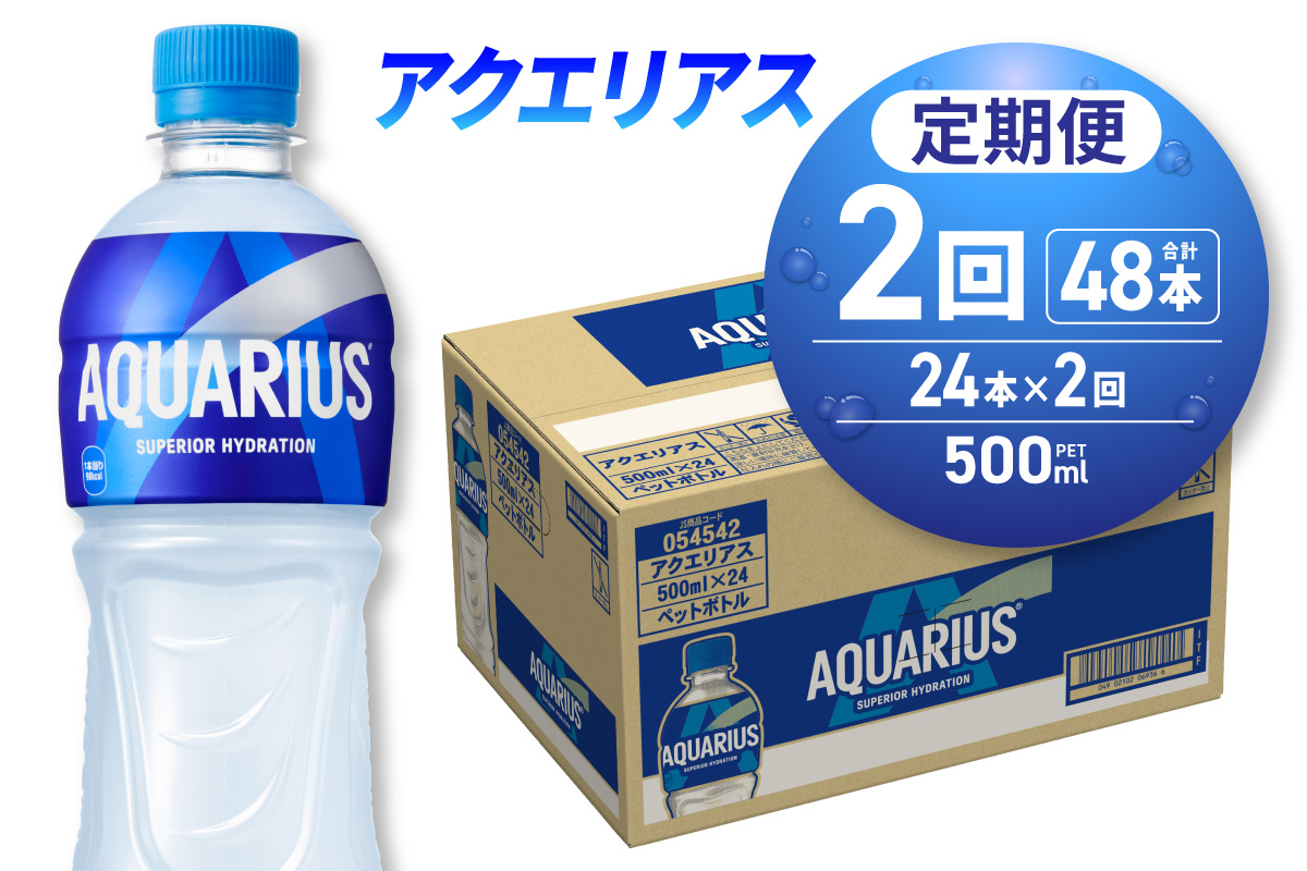 【２ヶ月定期便】アクエリアス500mlPET×24本　