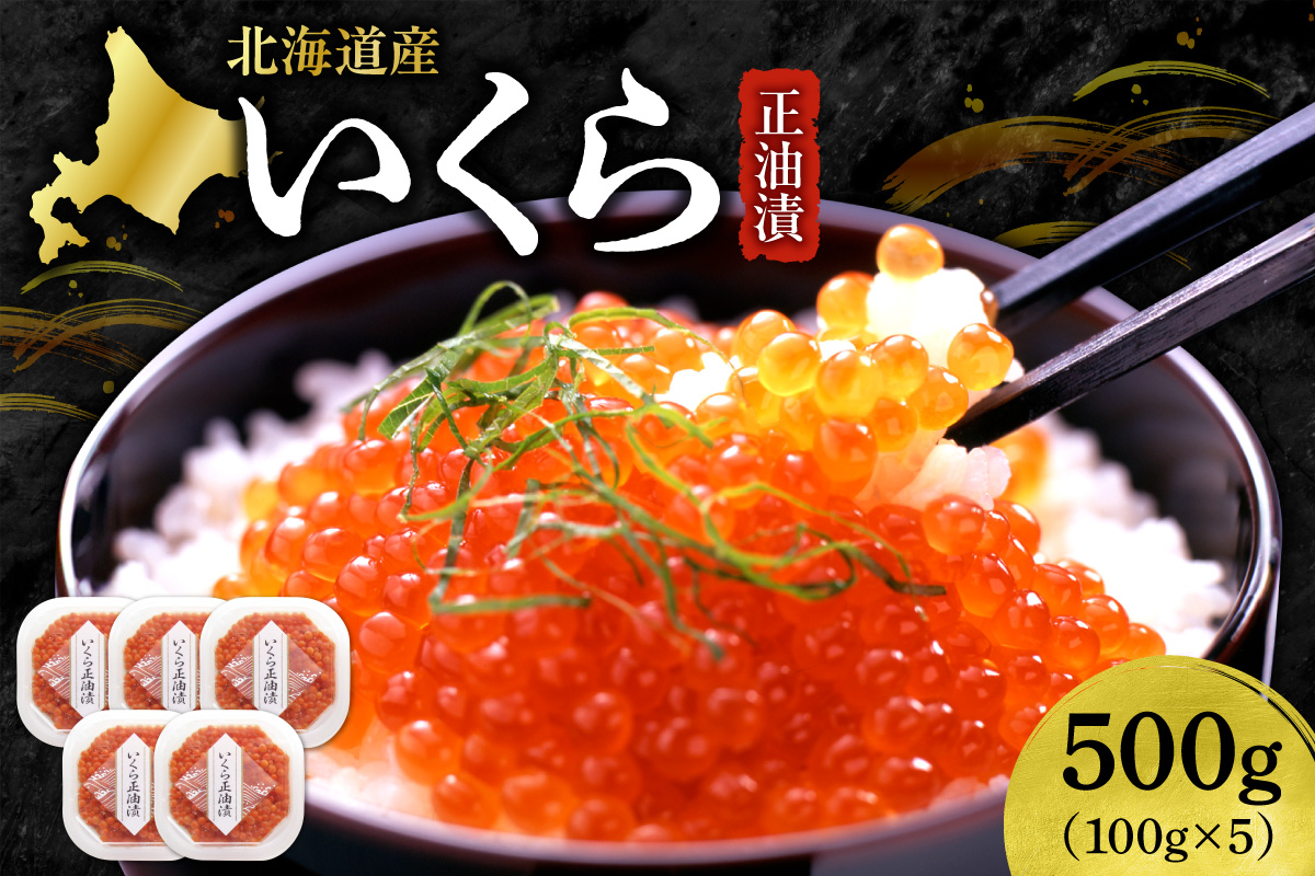 いくら正油漬　100g×5｜イクラ 魚卵 醤油漬け 北海道 札幌市