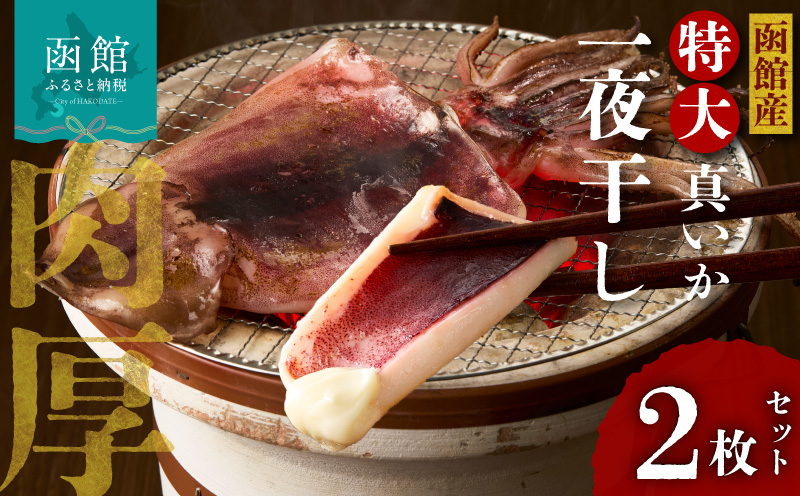 函館産 特大真いか 一夜干し 2枚セット いか イカ 烏賊 特大 肉厚 干物 つまみ いか天 イカ天 冷凍 北海道 函館 はこだて_HD010-024