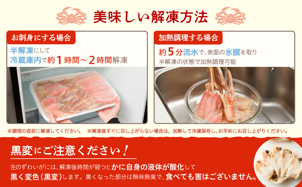 カット済み生ずわいがに 3Lサイズ（内容量1kg/総重量1.3kg）かに カニ ズワイガニ ずわいがに ズワイ ずわい 生ズワイガニ 生ずわいがに 蟹 カット済 ポーション 1kg 3Lサイズ 食べ応え 抜群 カニしゃぶ 雑炊 冷凍 グルメ 北海道 函館市 送料無料_HD065-008