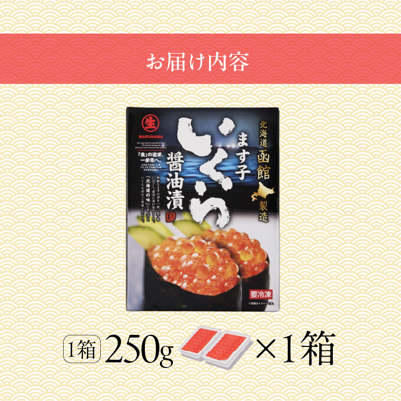 鱒いくら醤油漬け 250g マス イクラ 小粒 冷凍 小分け いくら丼 醤油 海鮮 魚介類 送料無料 函館市_HD231-019