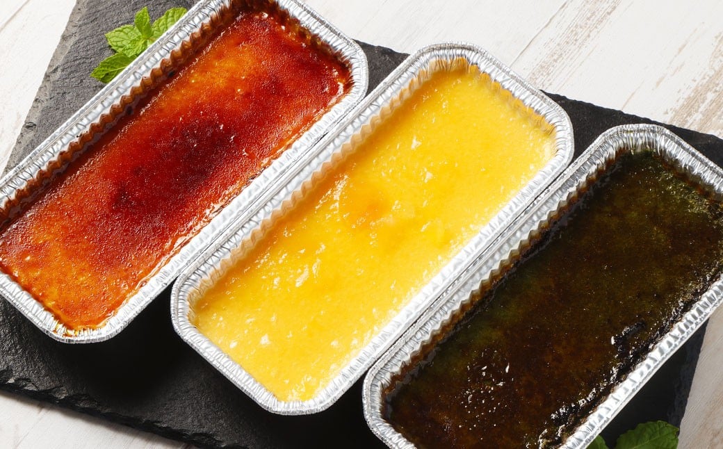 【2回定期便】 カタラーナセット （プレーン ・ 夕張メロン ・ 酒粕 抹茶） 約600g （約150g×4個） （合計約1.2kg） 3種類 3種セット カタラーナ メロン 日本酒 酒粕 抹茶 洋菓子 菓子 お菓子 焼菓子 焼き菓子 大人スイーツ セット 定期便 北海道 小樽市 冷凍