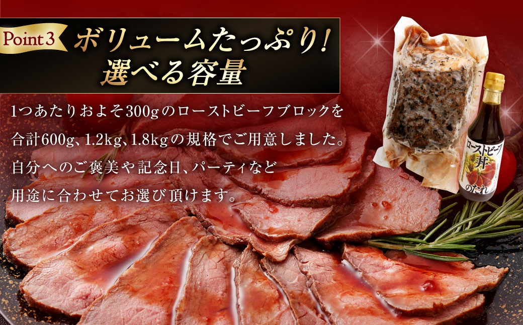 小樽 ローストビーフ 約1.2kg （300g×4パック） 国産 冷凍