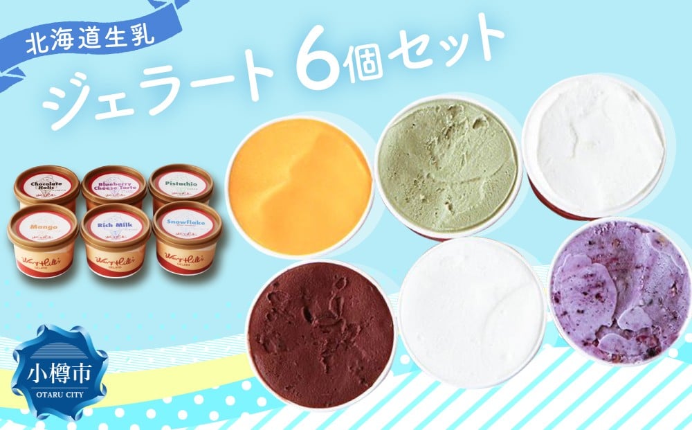 ジェラート 100ml×6個セット 全6種 北海道産生乳使用 北海道 石狩市 牧場 搾りたて 生乳 ジェラート ソルベ セット ギフト