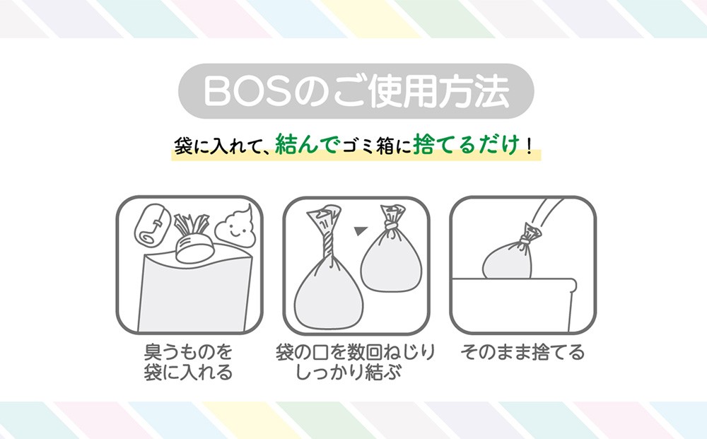 臭わない袋BOS おむつが臭わない袋 ベビー用 Sサイズ 200枚入り(3個セット)   ゴミ袋 防臭 生ゴミ ビニール袋 赤ちゃん ママ オムツ ペット おむつ 臭わない 防臭袋 生ごみ 箱型 セット 小樽市 北海道