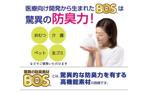 臭わない袋BOS 生ゴミが臭わない袋 生ゴミ用 Mサイズ 90枚入り(3個セット)