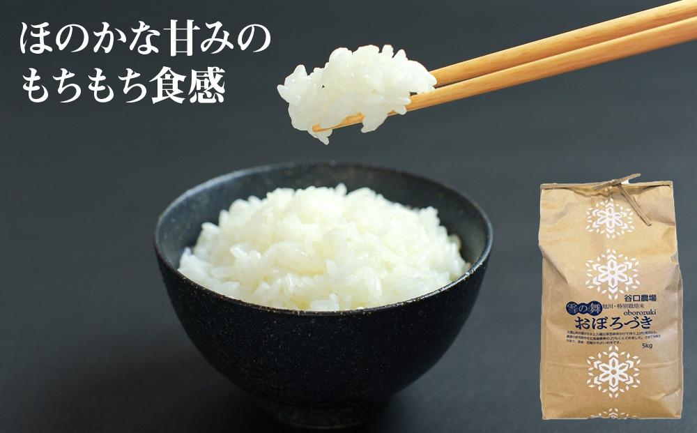 令和5年産のお米　おぼろづき　5kg3袋　ほのかな甘みのもちもち食感　谷口農場特別栽培米