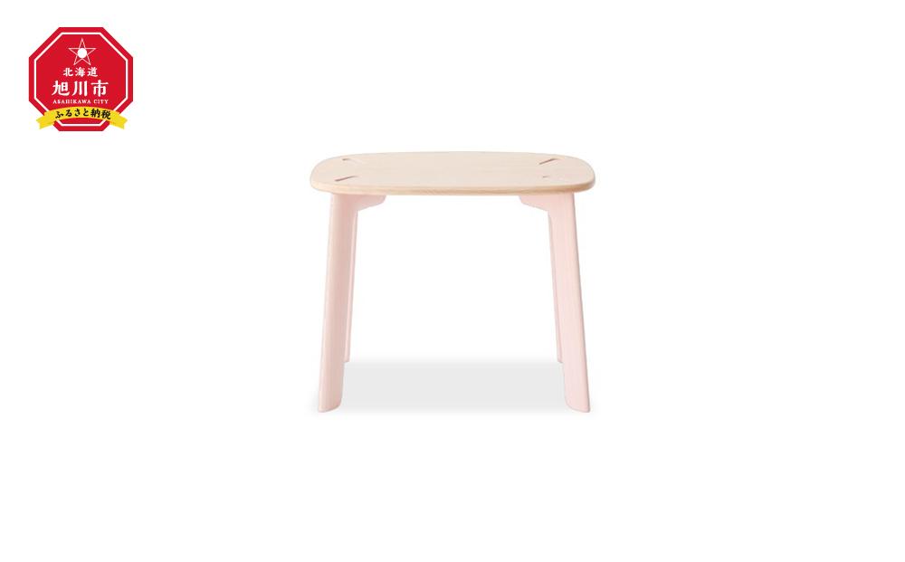 旭川家具 いさみや pon(ポン) Bambi Table(バンビテーブル)ピンク色