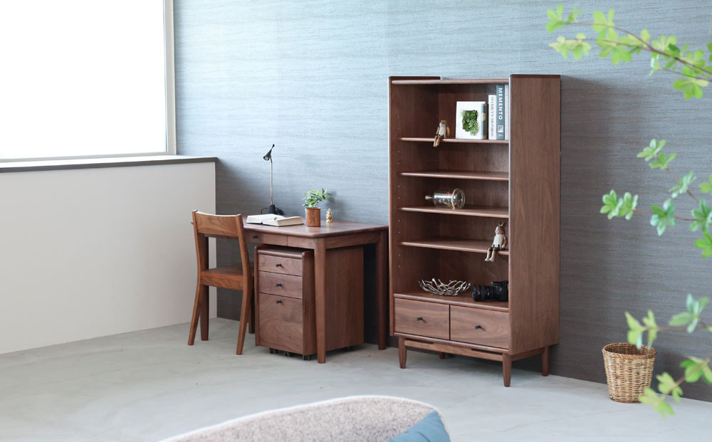 旭川家具 MUKU工房オリジナル ジャム オープンキャビネット ウォールナット_04900