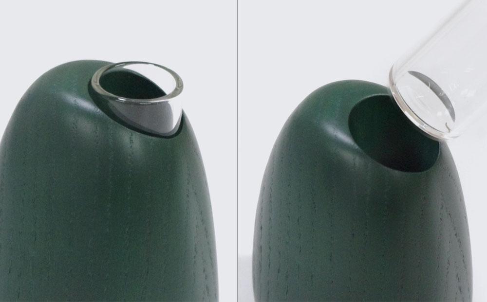 Mango vase -  small　green/SASAKI【旭川クラフト(木製品/一輪挿し)】マンゴーベース / ササキ工芸