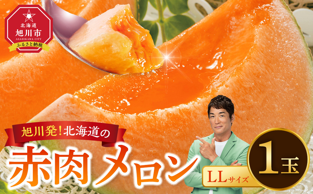 【先行予約】北海道産 赤肉メロン LLサイズ 1玉（計2.0kg以上）2026年6月下旬から発送開始予定 【 果物 くだもの フルーツ メロン 赤肉 赤肉メロン 旬 お取り寄せ 甘い 北海道産 旭川市 北海道 】_04564