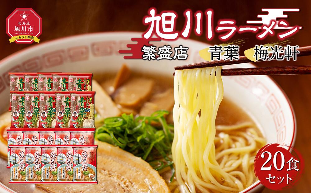 おうちで味わえる!旭川ラーメン繁盛店20食セット(10袋×2店舗分)【青葉＆梅光軒】_03834