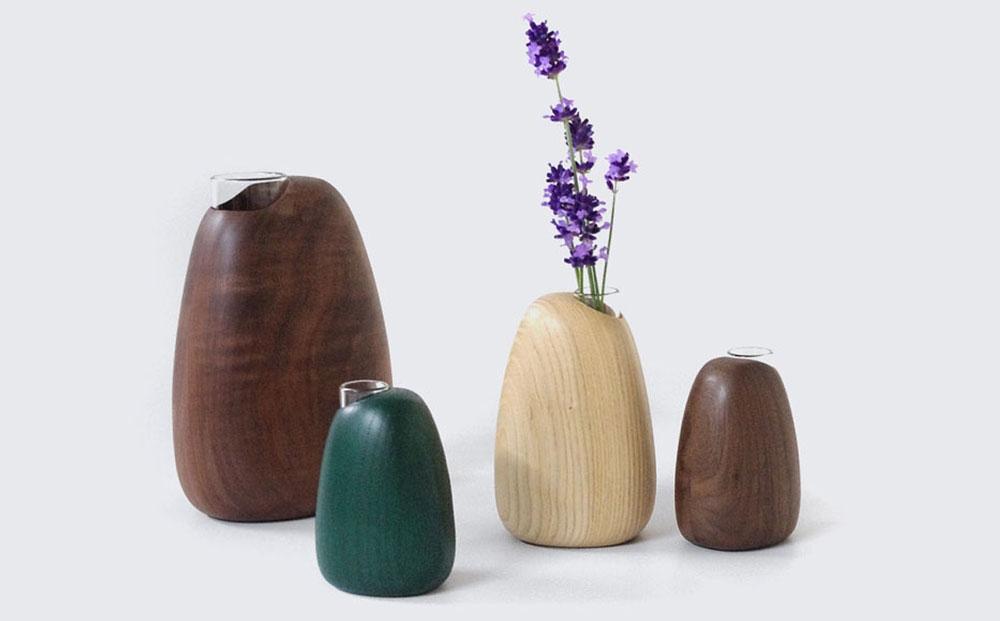 Mango vase -  small　green/SASAKI【旭川クラフト(木製品/一輪挿し)】マンゴーベース / ササキ工芸