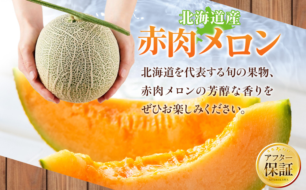 【26年発送先行予約】北海道産赤肉メロン約1.3kg×2玉 (2026年7月中旬から発送開始予定) 【 果物 くだもの フルーツ メロン 赤肉 赤肉メロン 旬 お取り寄せ 甘い 北海道産 旭川市 北海道 】_03905