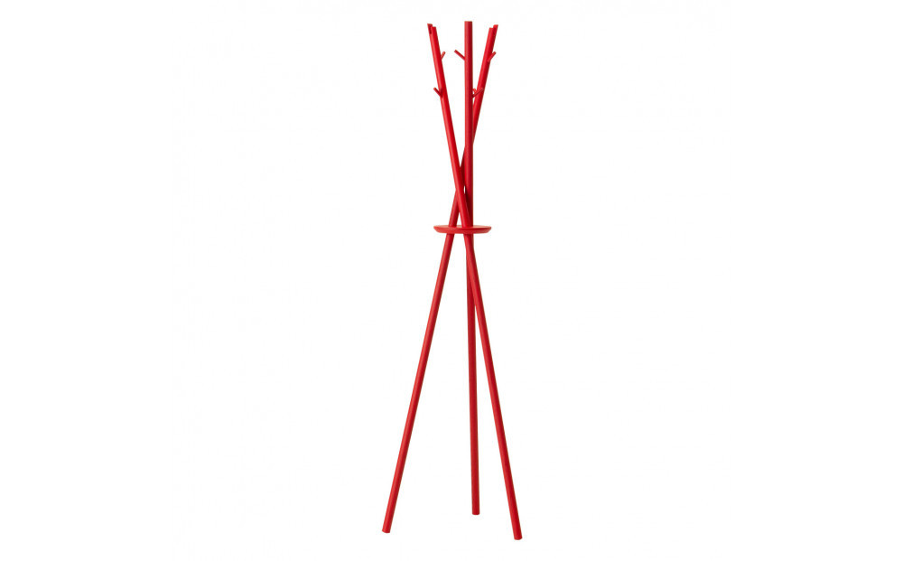旭川家具 コサイン Tepee コートスタンド レッド【 旭川家具 北海道 旭川市 木製 家具 コートラック 玄関収納 組み立て式  選べるカラー シンプル 手作り 北欧 おしゃれ 天然木 無垢 】_04918