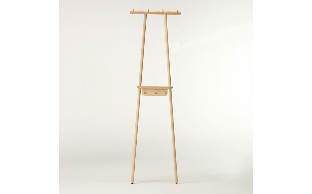 旭川家具 コサイン Tepee デイリーラック ブルー【旭川家具 北海道 旭川市 木製 家具 コートラック 玄関収納  組み立て式  選べるカラー シンプル 手作り 北欧 おしゃれ 天然木 無垢 】_04929