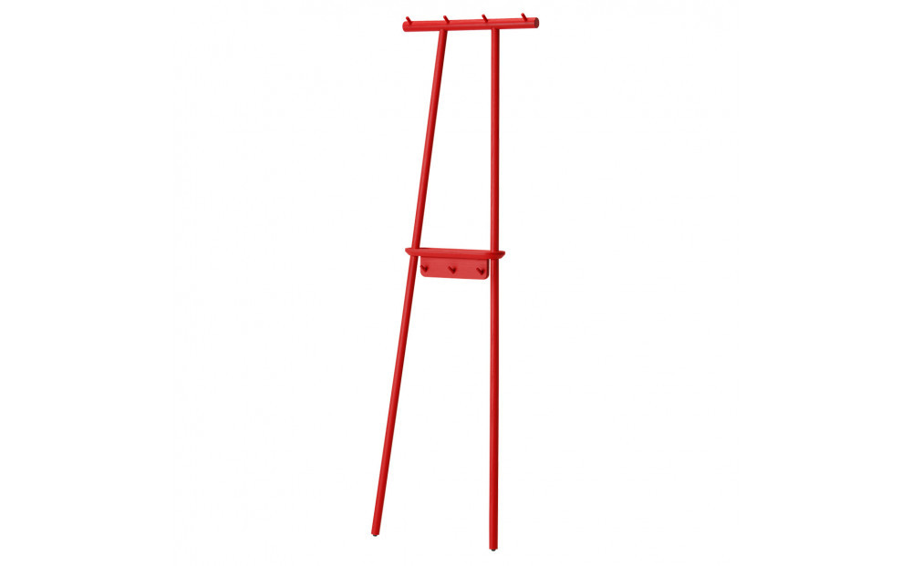 旭川家具 コサイン Tepee デイリーラック レッド【旭川家具 北海道 旭川市 木製 家具 コートラック 玄関収納  組み立て式  選べるカラー シンプル 手作り 北欧 おしゃれ 天然木 無垢 】_04928
