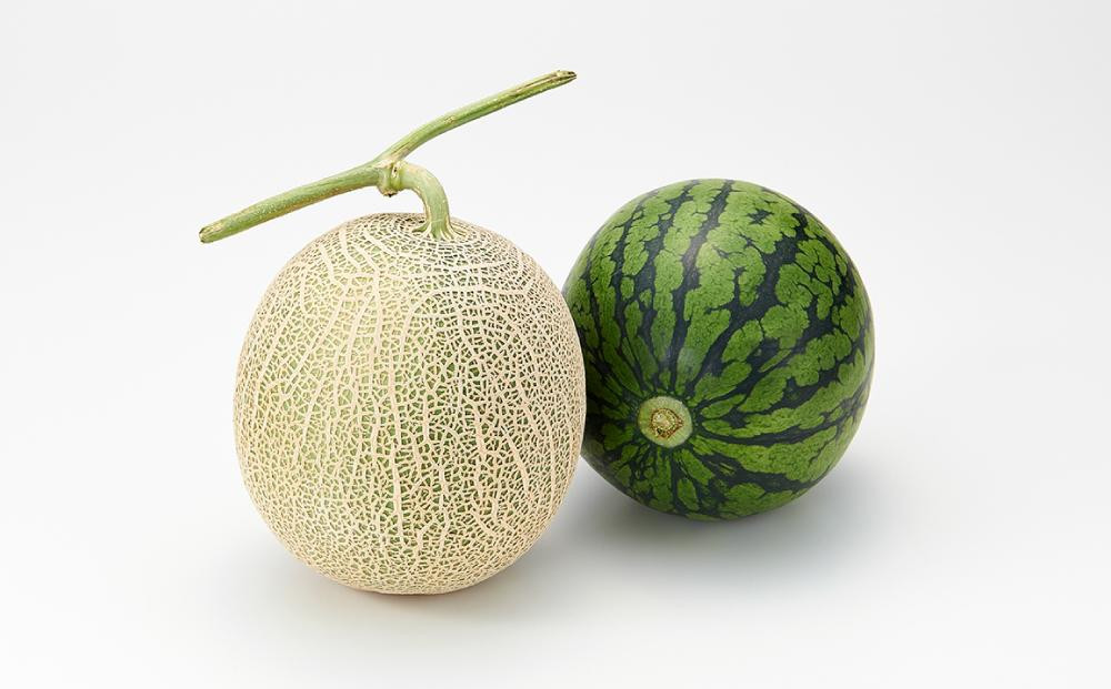 【26年発送先行予約】北海道産赤肉メロン・小玉スイカ 2玉セット(各1.6kg×1玉) (2026年7月中旬から発送開始予定) 【 メロン すいか 西瓜 赤肉 果物 フルーツ 糖度 2玉 デザート 旬 お取り寄せ 旭川市 北海道 送料無料 】_02064