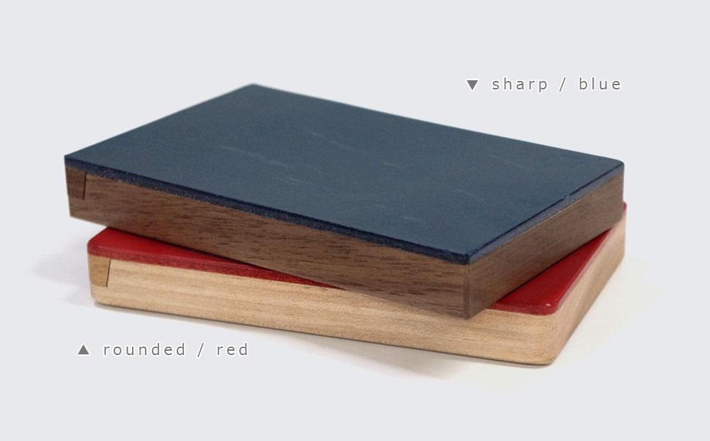 Flap card case -  sharp　blue/SASAKI【旭川クラフト(木製品/名刺入れ)】フラップカードケース / ササキ工芸