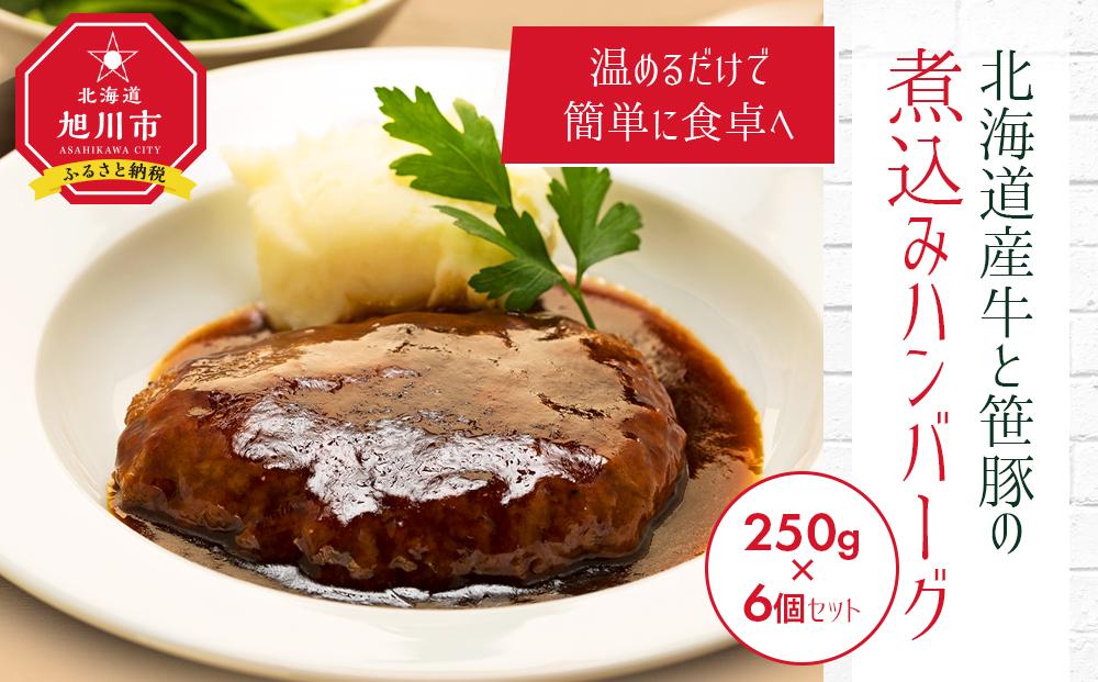 北海道産牛と笹豚の煮込みハンバーグ250g×6個セット_00121