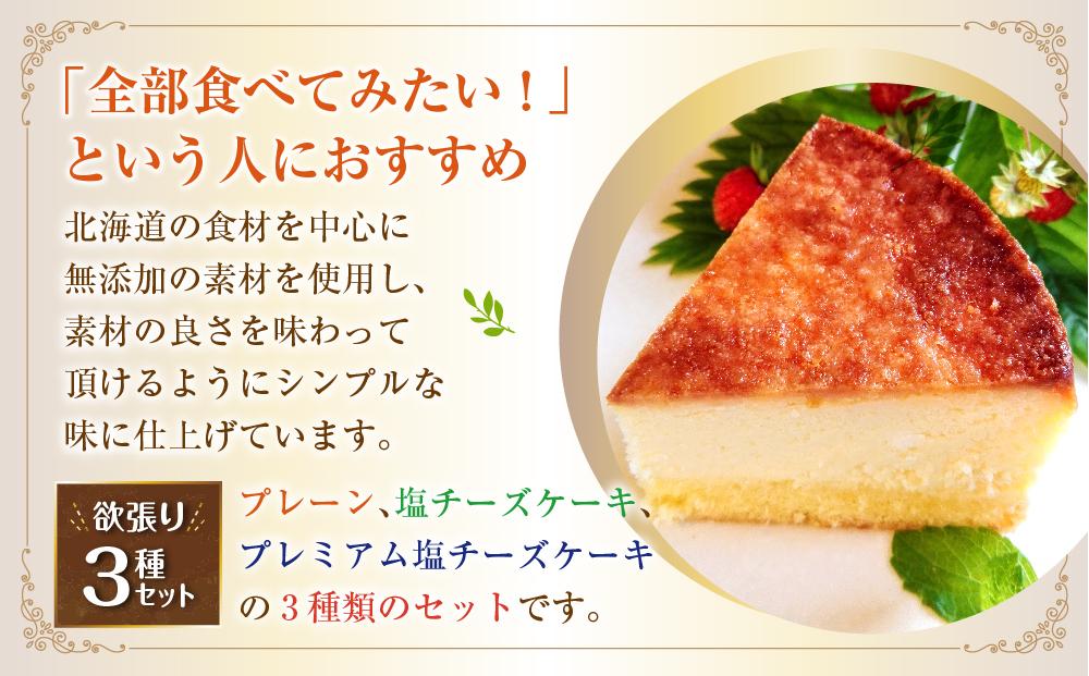 どれも食べたい！「北海道産素材使用」【大地】チーズケーキ欲張り3種セット