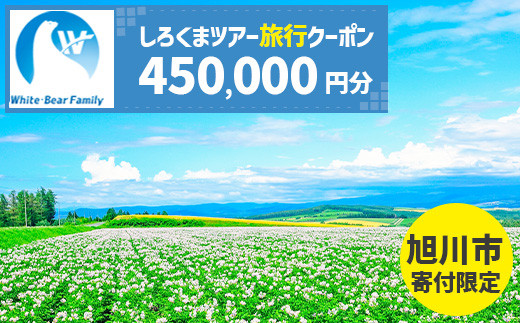 【旭川市】しろくまツアーで利用可能なWEB旅行クーポン (450,000円分) ※メール発行  【 旅 旅行 トラベル 予約 国内旅行 ホワイト・ベアーファミリー 宿泊 観光 体験 旅行券 宿泊券 旅行予約 ホテル 旅館 チケット 子供 子連れ カップル 家族 人気 おすすめ 旅行クーポン オンライン ネット予約 有効期間2年 】_05436
