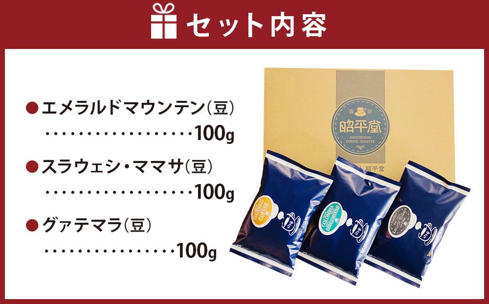 昭平堂  【厳選のストレート】100g×3種類　“豆”