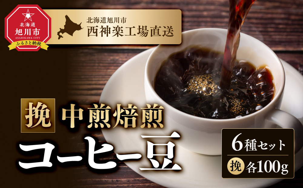 「挽」中煎焙煎コーヒー豆100g挽6袋　旭川市西神楽工場直送 _04278