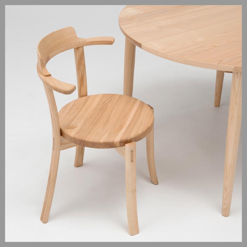 旭川家具 カンディハウス  カンディハウス ルントオムチェアー(無垢) 北海道タモNF_03918