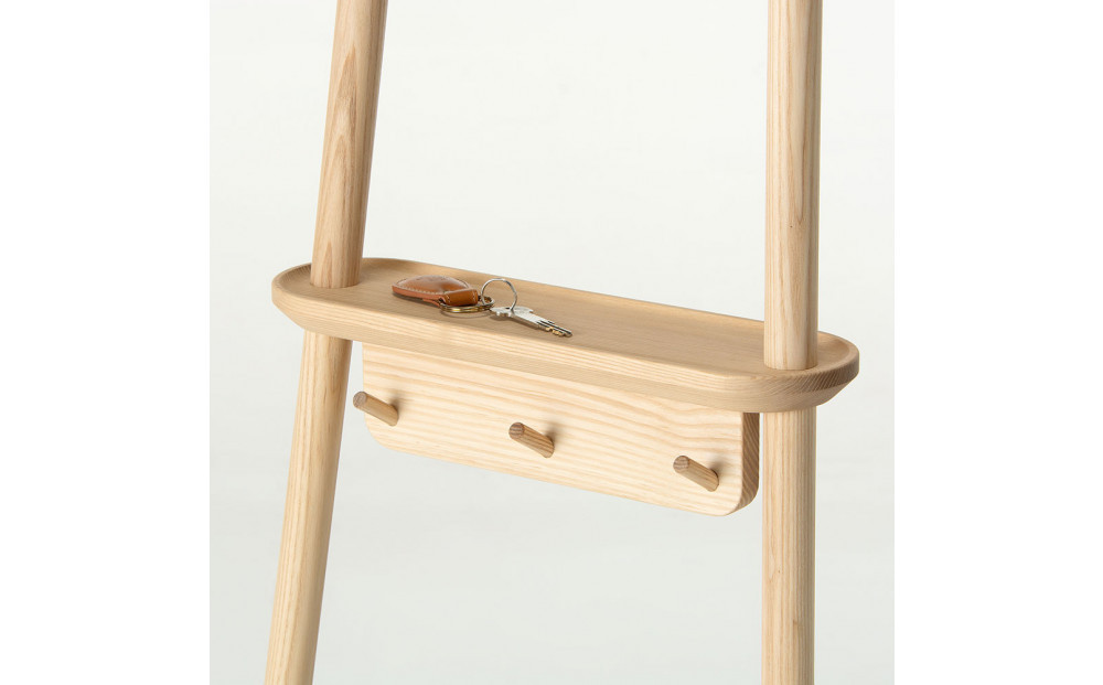 旭川家具 コサイン Tepee デイリーラック ブルー【旭川家具 北海道 旭川市 木製 家具 コートラック 玄関収納  組み立て式  選べるカラー シンプル 手作り 北欧 おしゃれ 天然木 無垢 】_04929