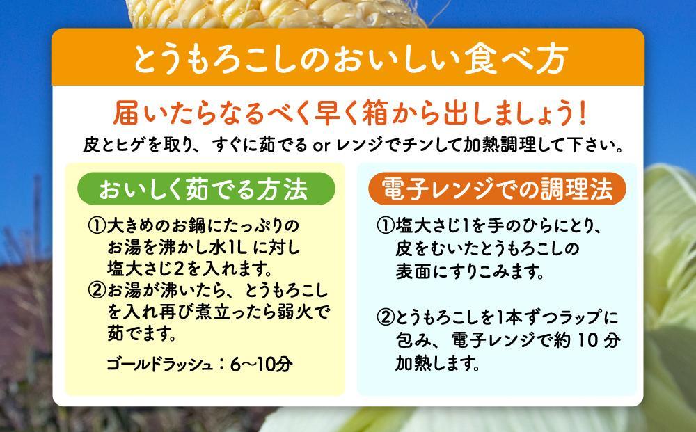 【先行予約】黄金色で大粒 ゴールドラッシュ 8本 3.2kg (2025年8月下旬～発送開始予定)【 人気 北海道産 糖度 生 野菜 スイートコーン 産地直送 バーベキュー BBQ コーン 旬 お取り寄せ 旭川市 北海道 送料無料 】_04560