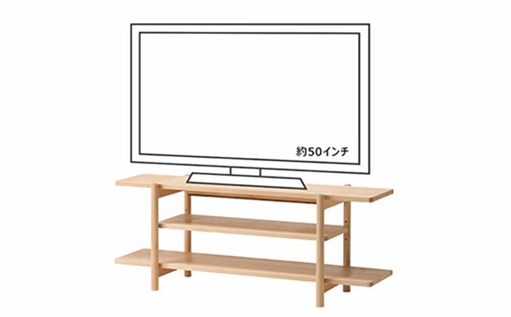 旭川家具　コサイン　TVボード（ワイド）メープル 【 旭川家具 北海道 旭川市 木製 家具 コンパクト TVボード テレビボード 棚 50型テレビ 選べる樹種 シンプル ナチュラル 手作り 北欧 おしゃれ 天然木 無垢 】_00660