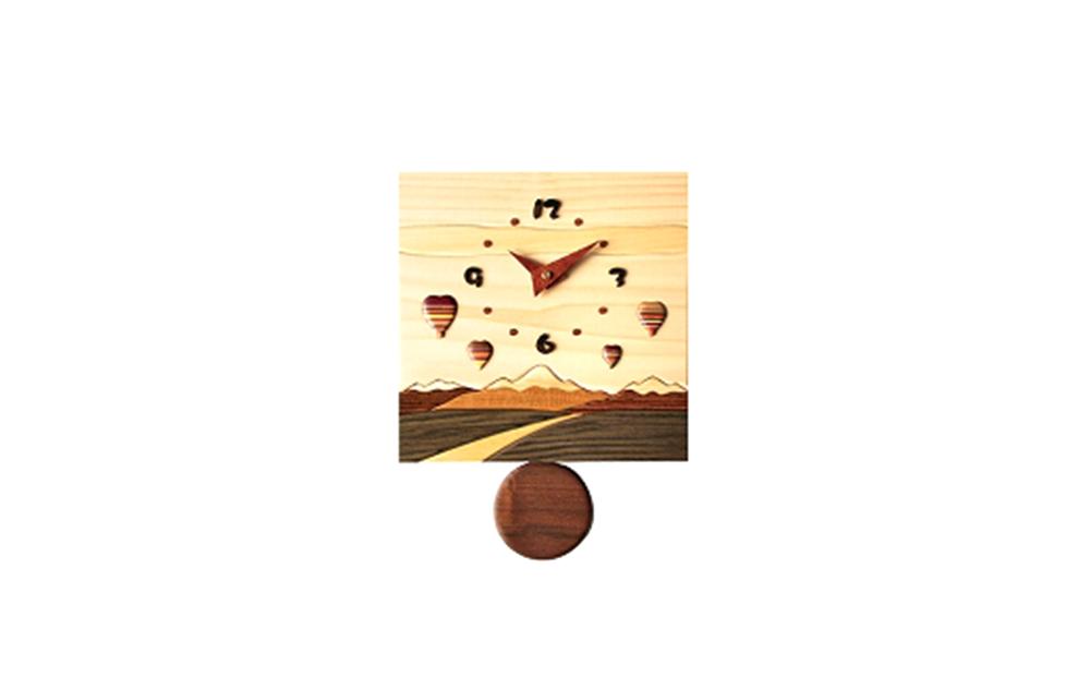 旭川クラフト 工房 ペッカー J6 寄木振り子時計(気球)