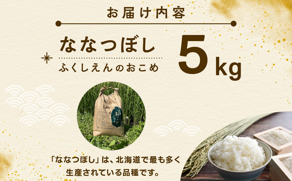 ふくしえんのおこめ（ななつぼし）5kg 【 特A 白米 精米 ご飯 ごはん 米 お米 ななつぼし 旭川市ふるさと納税 北海道ふるさと納税 旭川市 北海道 】_05684