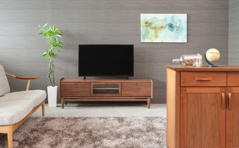 旭川家具 MUKU工房オリジナル ジャム テレビ台 ロー 150 ウォールナット_04909
