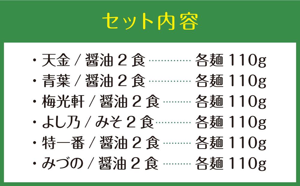 旭川繁盛店ラーメンセット　6店舗　12食（生麺タイプ）