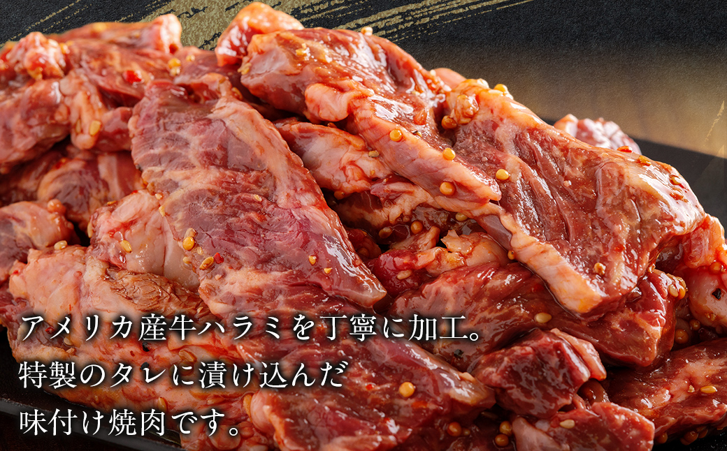 【12か月定期便】牛ハラミ味つき焼肉用 750g (250g×3) MROBM046
